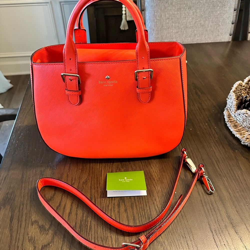 Kate Spade Charlotte Street Sylvie Leather Purse Tote Satchel Maraschino